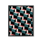 Cuboid Geometric Abstract Shapes Pattern XXXIII Framed Canvas Print Gallery Image 8