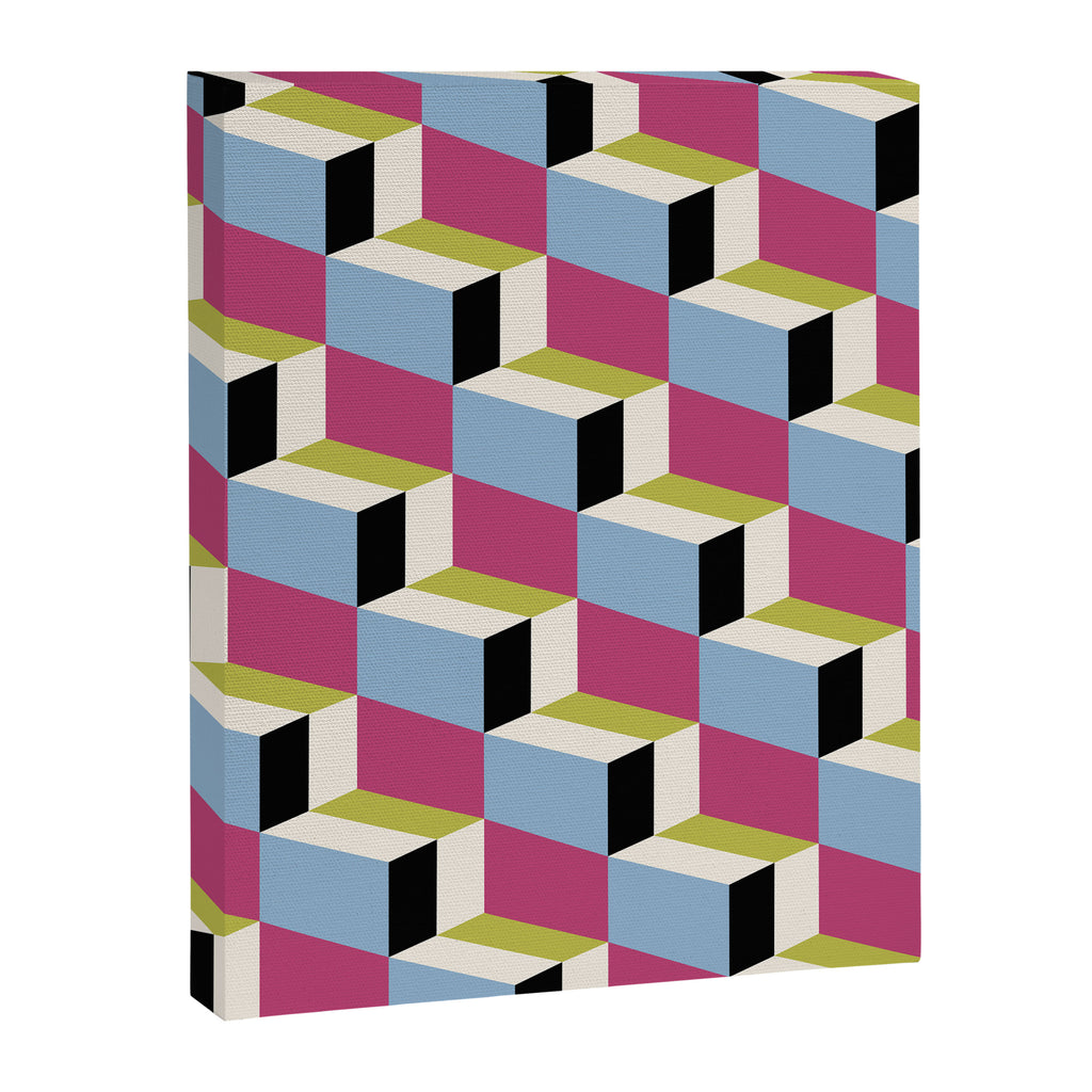 Cuboid Geometric Abstract Shapes Pattern XXXIV Canvas Print Gallery Image 8