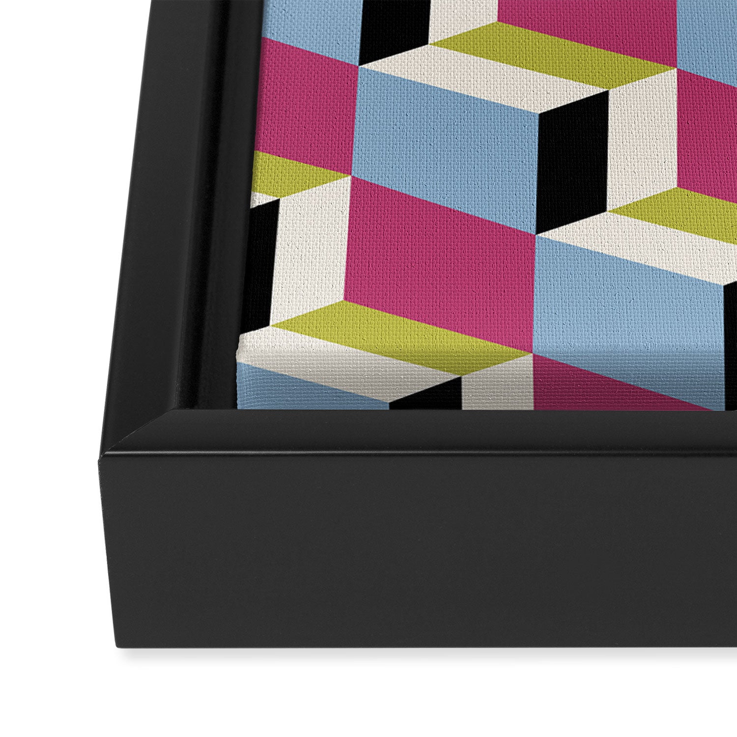Cuboid Geometric Abstract Shapes Pattern XXXIV Framed Canvas Print Gallery Image 3