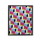 Cuboid Geometric Abstract Shapes Pattern XXXIV Framed Canvas Print Gallery Image 8