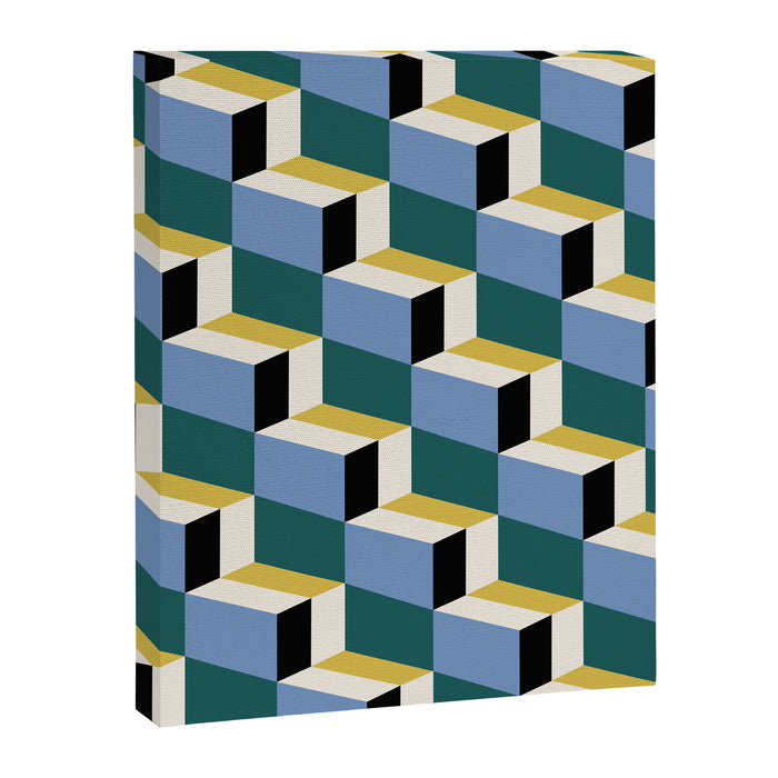 Cuboid Geometric Abstract Shapes Pattern XXXV Canvas Print Gallery Image 1