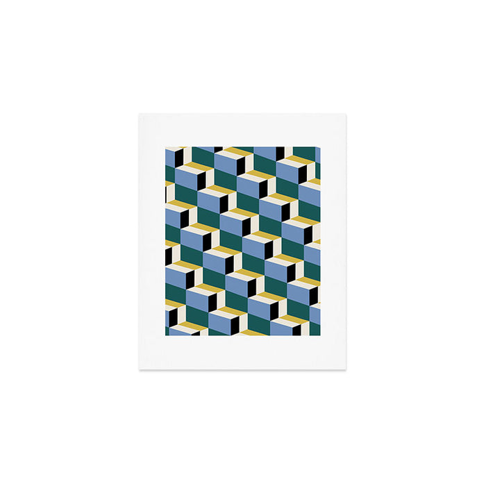 Cuboid Geometric Abstract Shapes Pattern XXXV Art Print Gallery Image 1