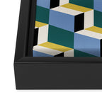 Cuboid Geometric Abstract Shapes Pattern XXXV Framed Canvas Print Gallery Image 3