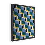 Cuboid Geometric Abstract Shapes Pattern XXXV Framed Canvas Print Gallery Image 2