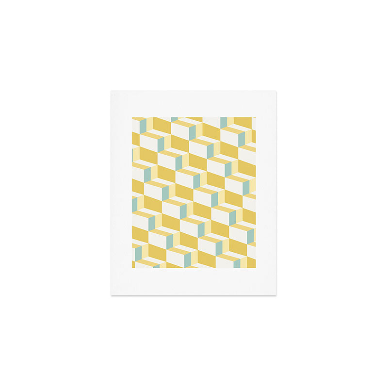Cuboid Geometric Abstract Shapes Pattern XXXVI Art Print Gallery Image 1