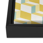 Cuboid Geometric Abstract Shapes Pattern XXXVI Framed Canvas Print Gallery Image 3
