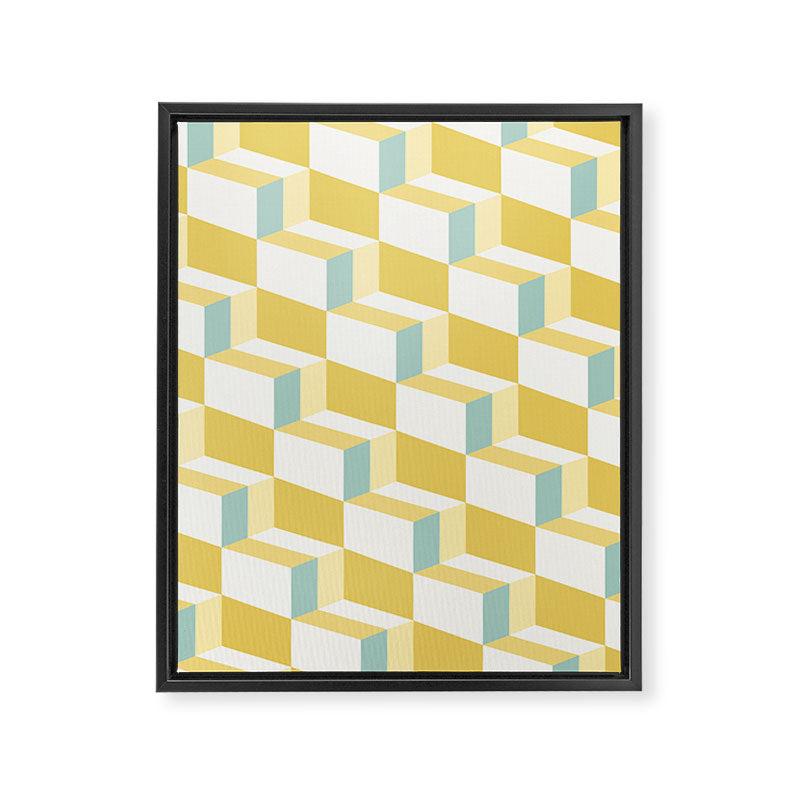 Cuboid Geometric Abstract Shapes Pattern XXXVI Framed Canvas Print Gallery Image 8
