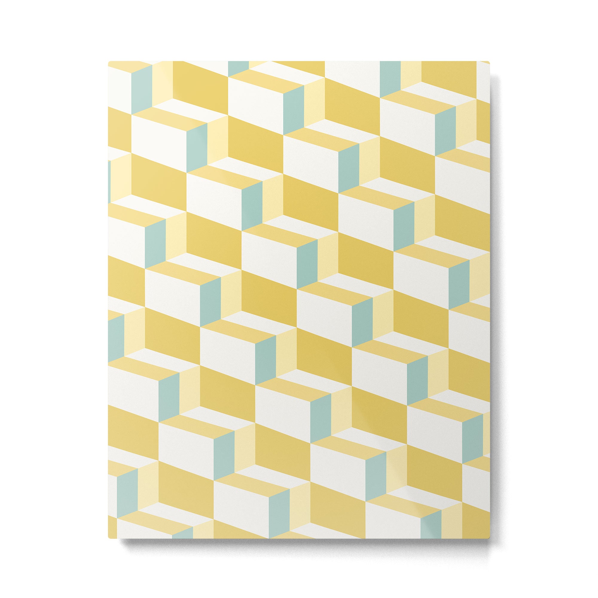Cuboid Geometric Abstract Shapes Pattern XXXVI Metal Print Gallery Image 6