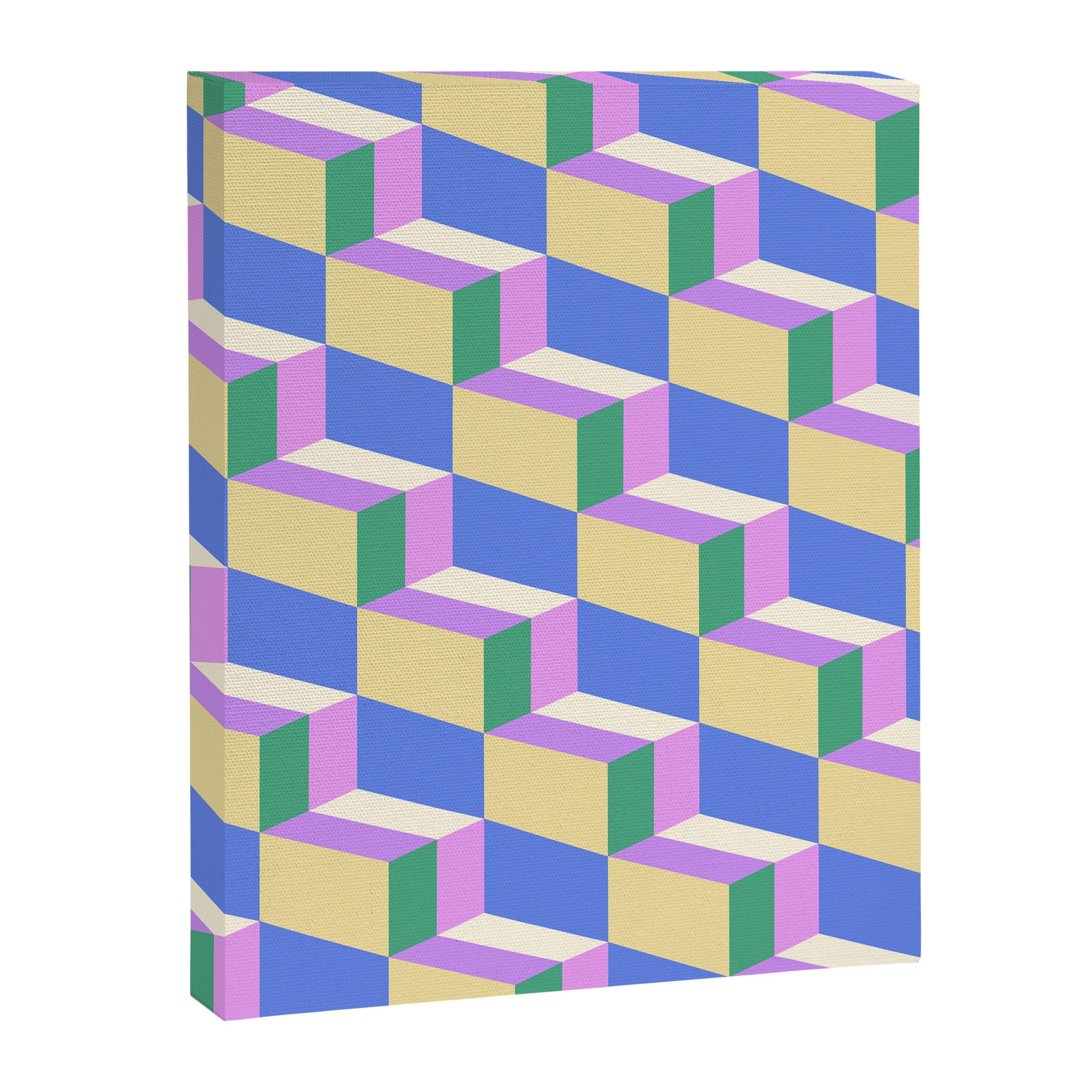 Cuboid Geometric Abstract Shapes Pattern XXXVII Canvas Print Gallery Image 8