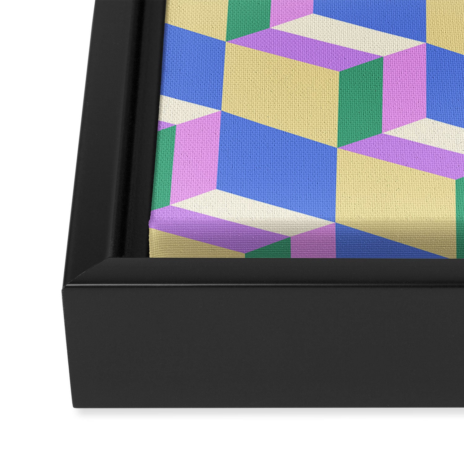 Cuboid Geometric Abstract Shapes Pattern XXXVII Framed Canvas Print Gallery Image 3