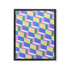 Cuboid Geometric Abstract Shapes Pattern XXXVII Framed Canvas Print Gallery Image 8