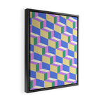 Cuboid Geometric Abstract Shapes Pattern XXXVII Framed Canvas Print Gallery Image 2