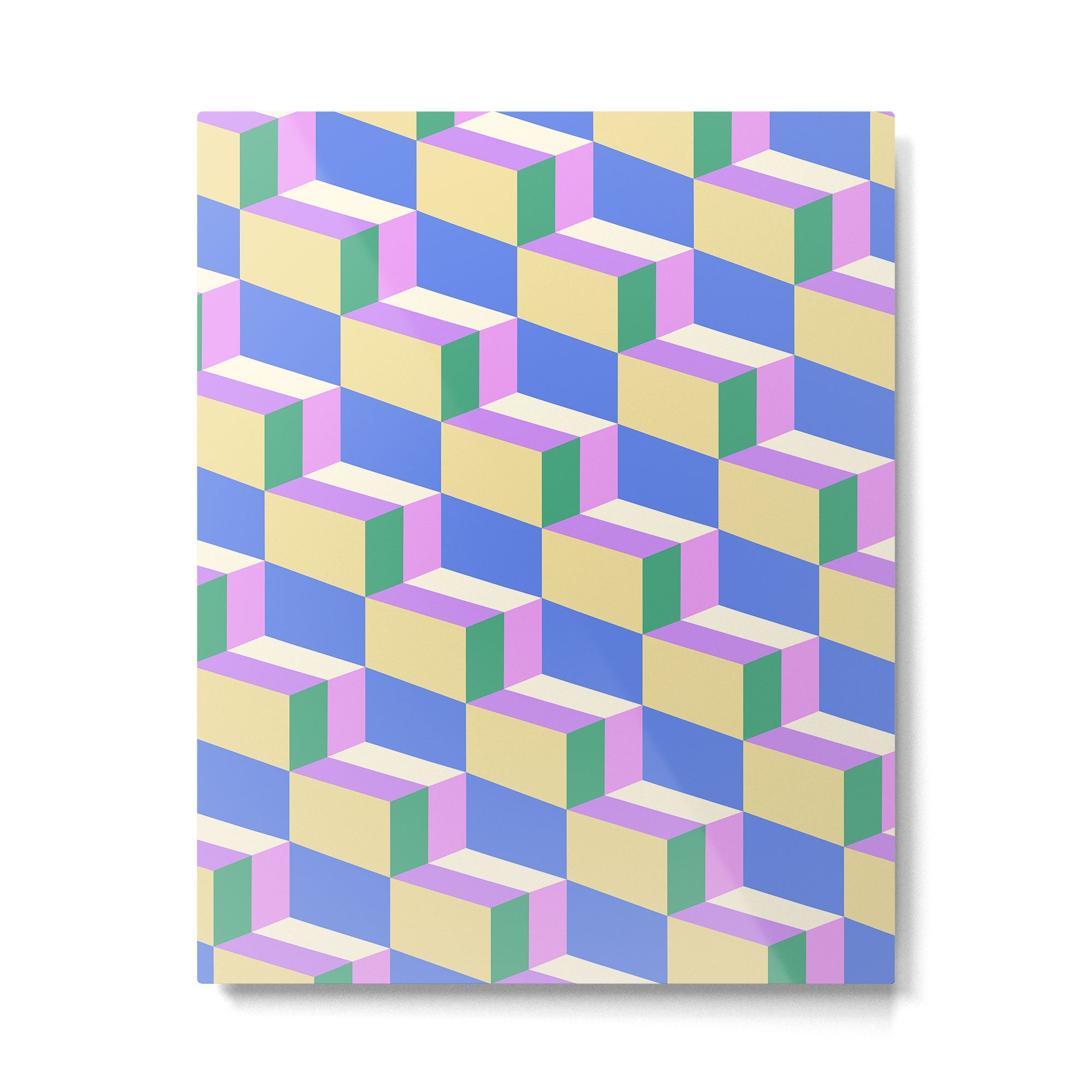 Cuboid Geometric Abstract Shapes Pattern XXXVII Metal Print Gallery Image 6