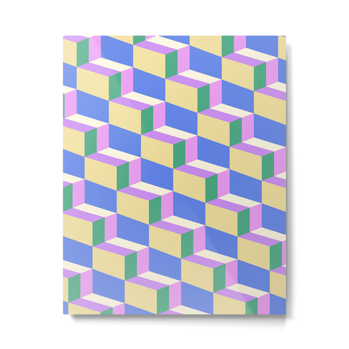 Cuboid Geometric Abstract Shapes Pattern XXXVII Metal Print Gallery Image 1