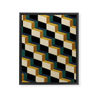 Cuboid Mid Century Abstract Shapes Pattern I Framed Canvas Print Gallery Image 8