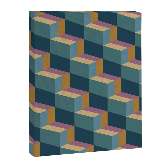 Cuboid Mid Century Abstract Shapes Pattern II Canvas Print Gallery Image 1