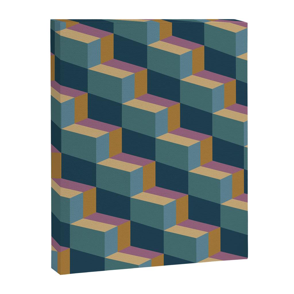 Cuboid Mid Century Abstract Shapes Pattern II Canvas Print Gallery Image 8