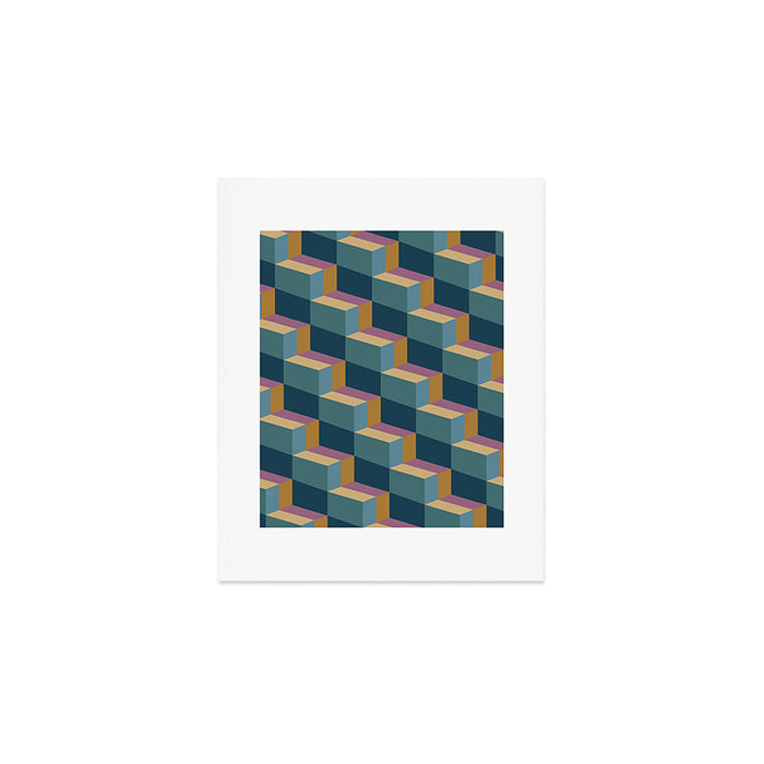 Cuboid Mid Century Abstract Shapes Pattern II Art Print Gallery Image 1