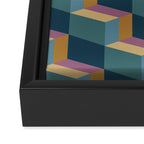 Cuboid Mid Century Abstract Shapes Pattern II Framed Canvas Print Gallery Image 3