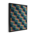 Cuboid Mid Century Abstract Shapes Pattern II Framed Canvas Print Gallery Image 2