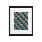Cuboid Mid Century Abstract Shapes Pattern II Framed Art Print Gallery Image 6