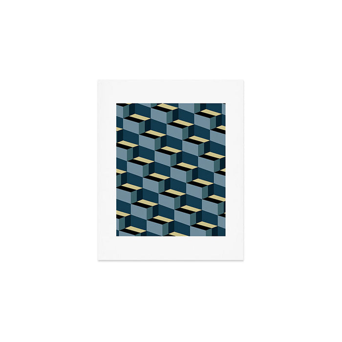 Cuboid Mid Century Abstract Shapes Pattern III Art Print Gallery Image 1