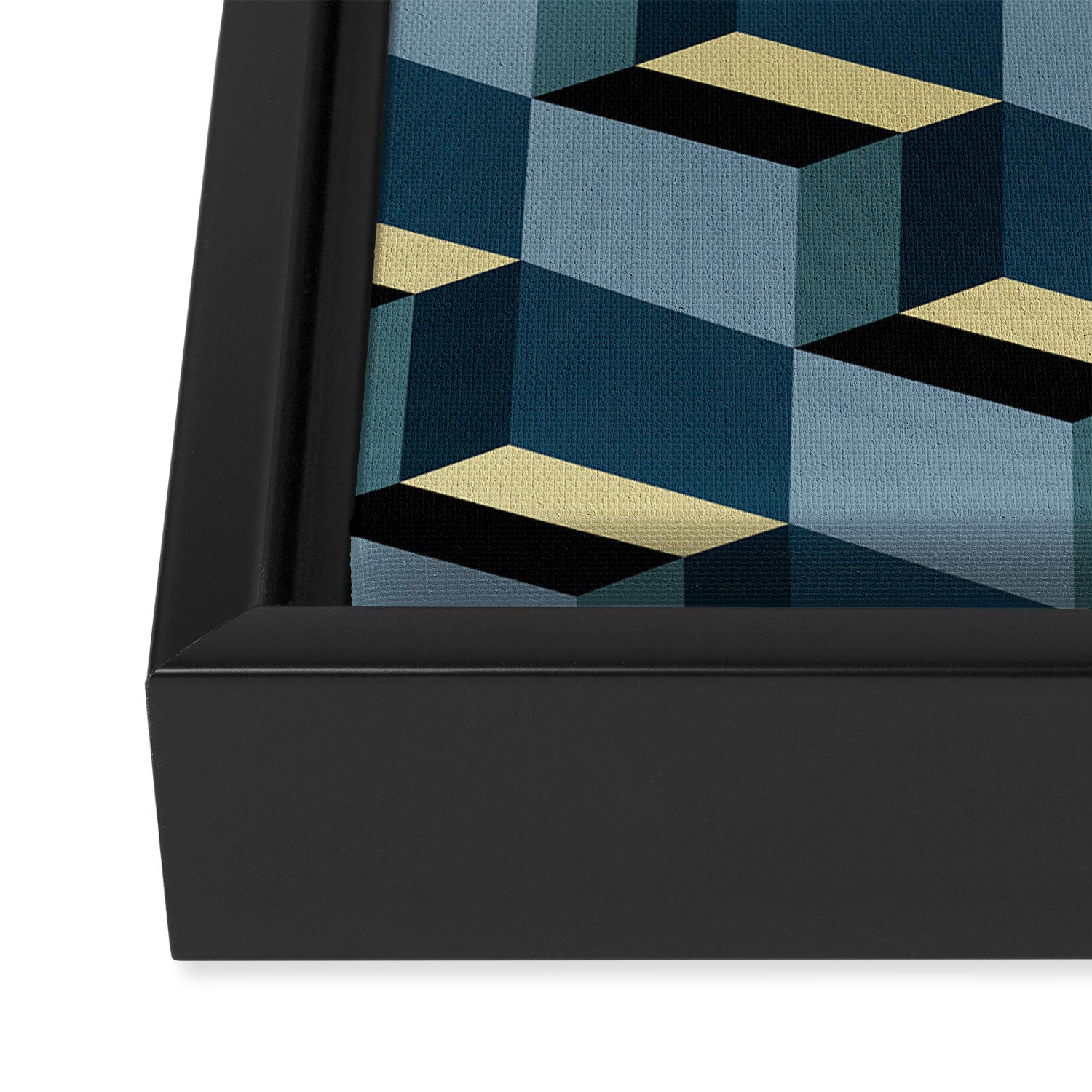 Cuboid Mid Century Abstract Shapes Pattern III Framed Canvas Print Gallery Image 3