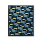 Cuboid Mid Century Abstract Shapes Pattern III Framed Canvas Print Gallery Image 8