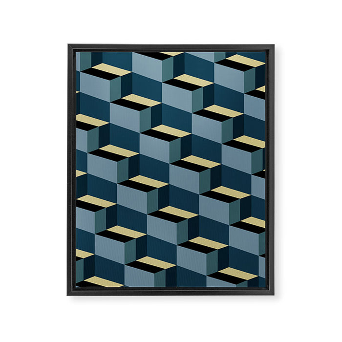 Cuboid Mid Century Abstract Shapes Pattern III Framed Canvas Print Gallery Image 1