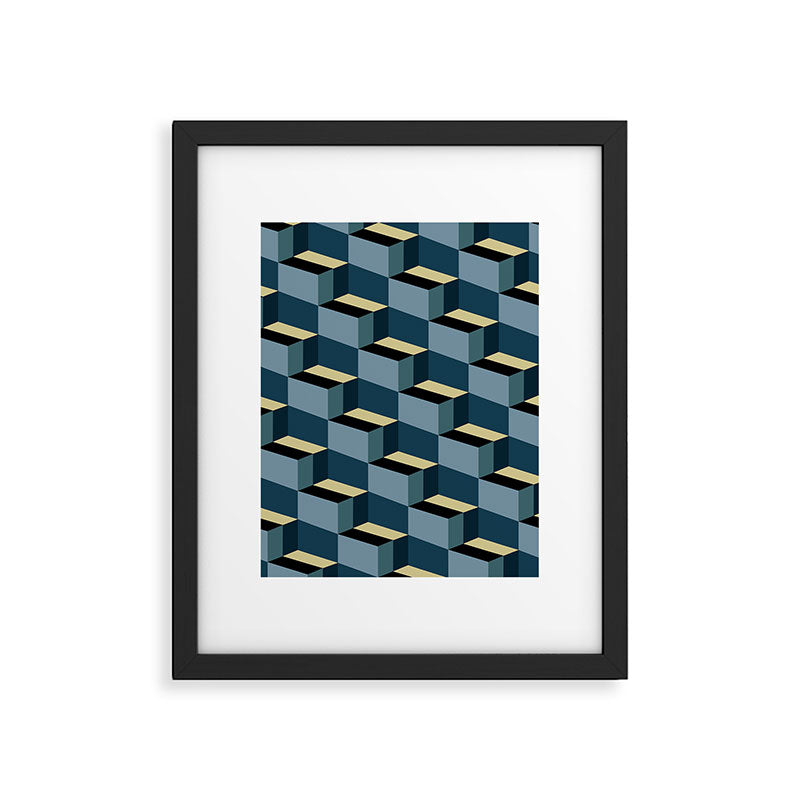 Cuboid Mid Century Abstract Shapes Pattern III Framed Art Print Gallery Image 6