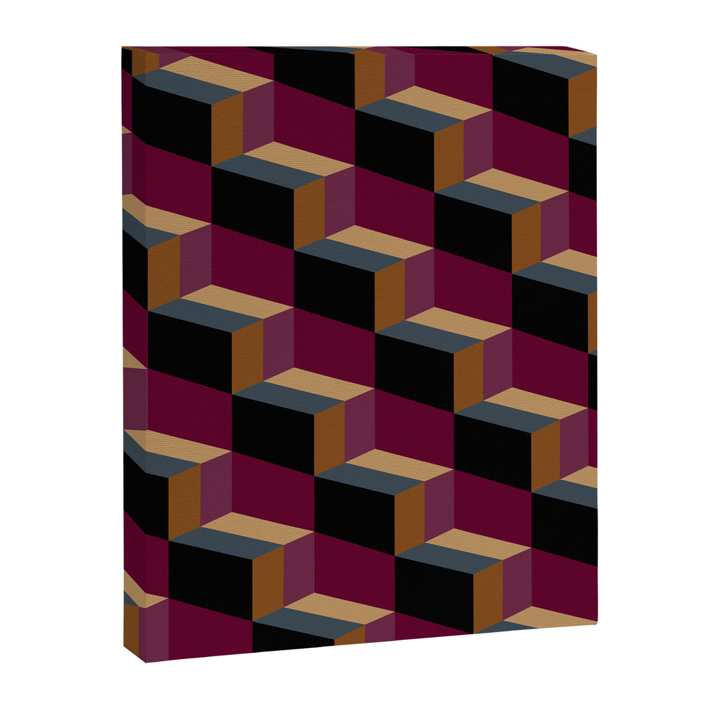 Cuboid Mid Century Abstract Shapes Pattern IV Canvas Print Gallery Image 8