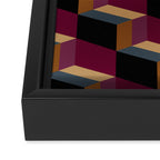 Cuboid Mid Century Abstract Shapes Pattern IV Framed Canvas Print Gallery Image 3
