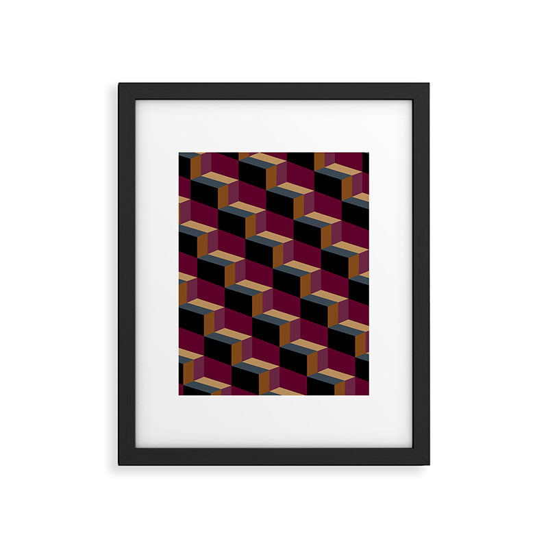 Cuboid Mid Century Abstract Shapes Pattern IV Framed Art Print Gallery Image 6