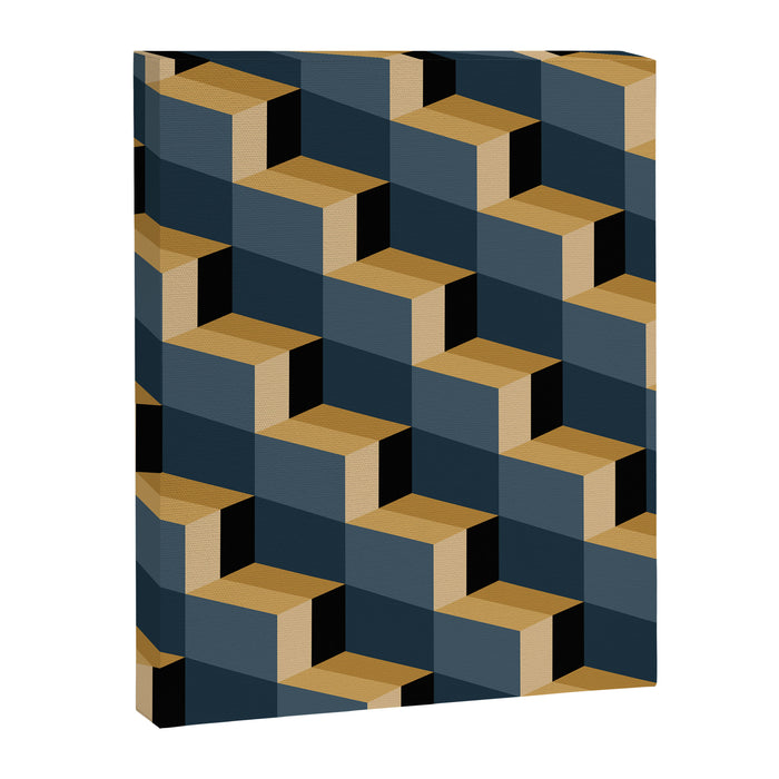 Cuboid Mid Century Abstract Shapes Pattern V Canvas Print Gallery Image 1