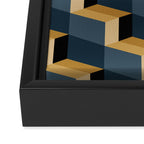 Cuboid Mid Century Abstract Shapes Pattern V Framed Canvas Print Gallery Image 3