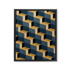 Cuboid Mid Century Abstract Shapes Pattern V Framed Canvas Print Gallery Image 8
