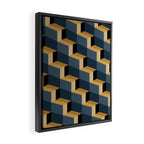 Cuboid Mid Century Abstract Shapes Pattern V Framed Canvas Print Gallery Image 2