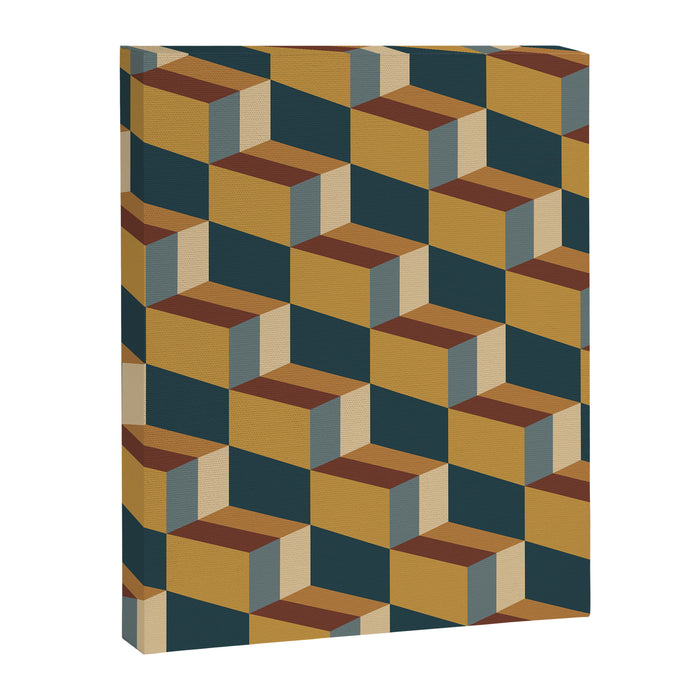 Cuboid Mid Century Abstract Shapes Pattern VI Canvas Print Gallery Image 1