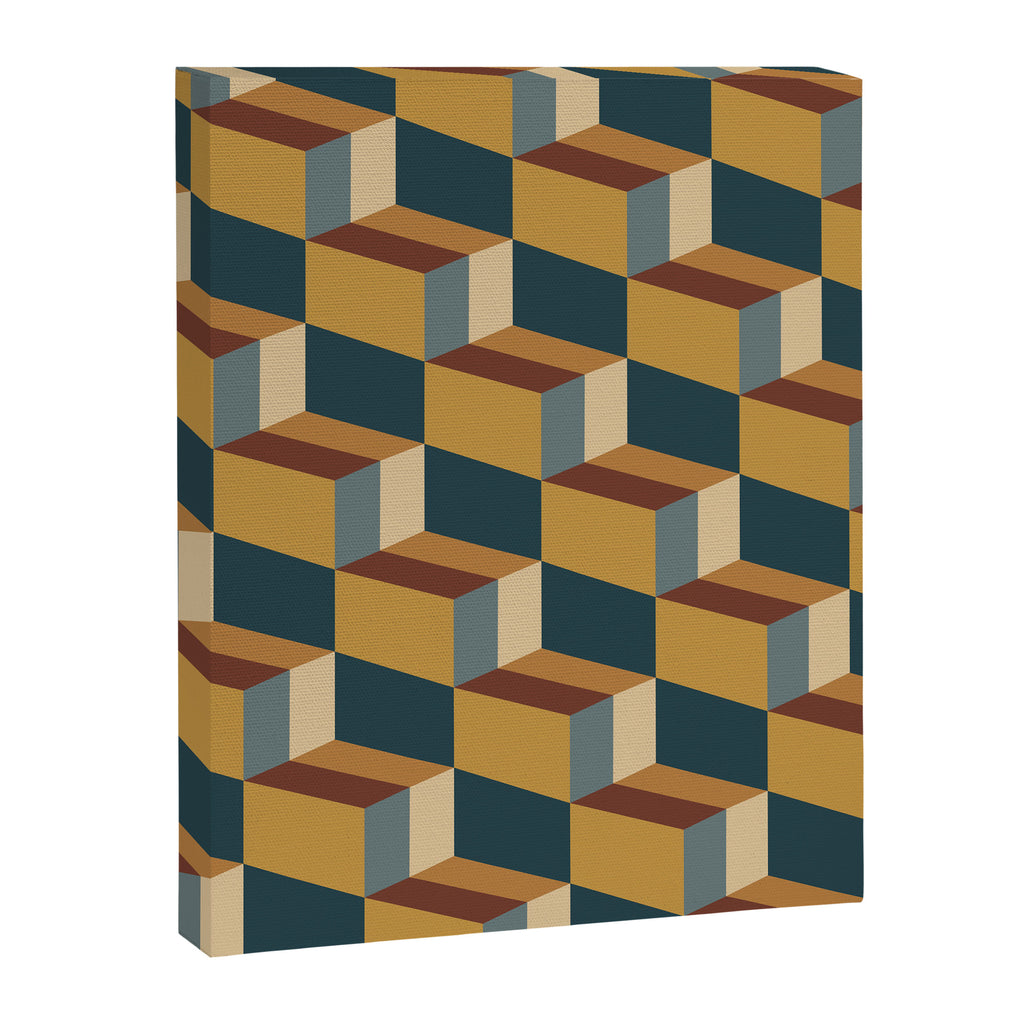 Cuboid Mid Century Abstract Shapes Pattern VI Canvas Print Gallery Image 8