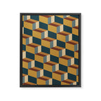 Cuboid Mid Century Abstract Shapes Pattern VI Framed Canvas Print Gallery Image 8
