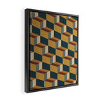 Cuboid Mid Century Abstract Shapes Pattern VI Framed Canvas Print Gallery Image 2