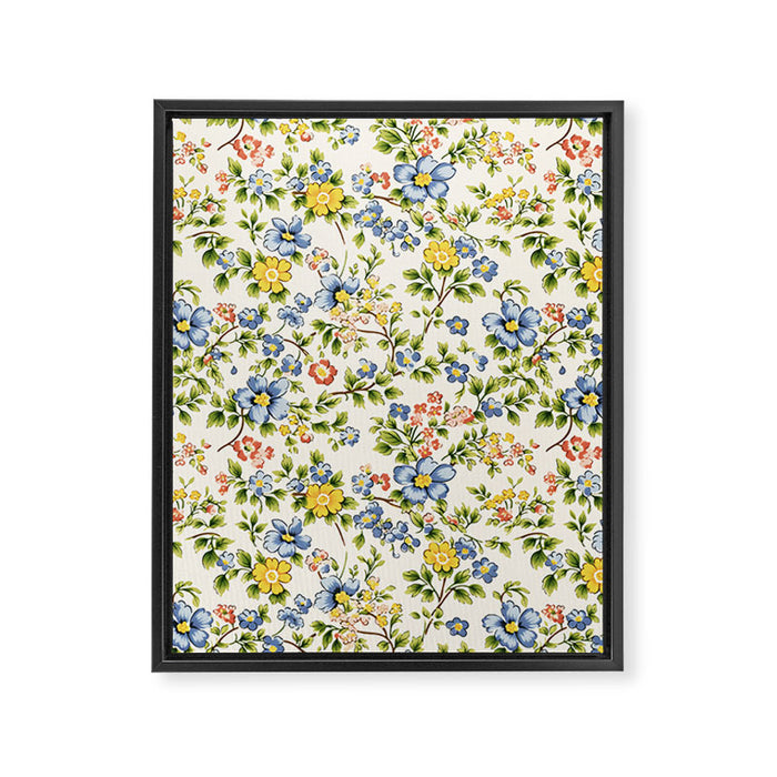 Cute Summer Floral Hand Painted Framed Canvas Print Gallery Image 1
