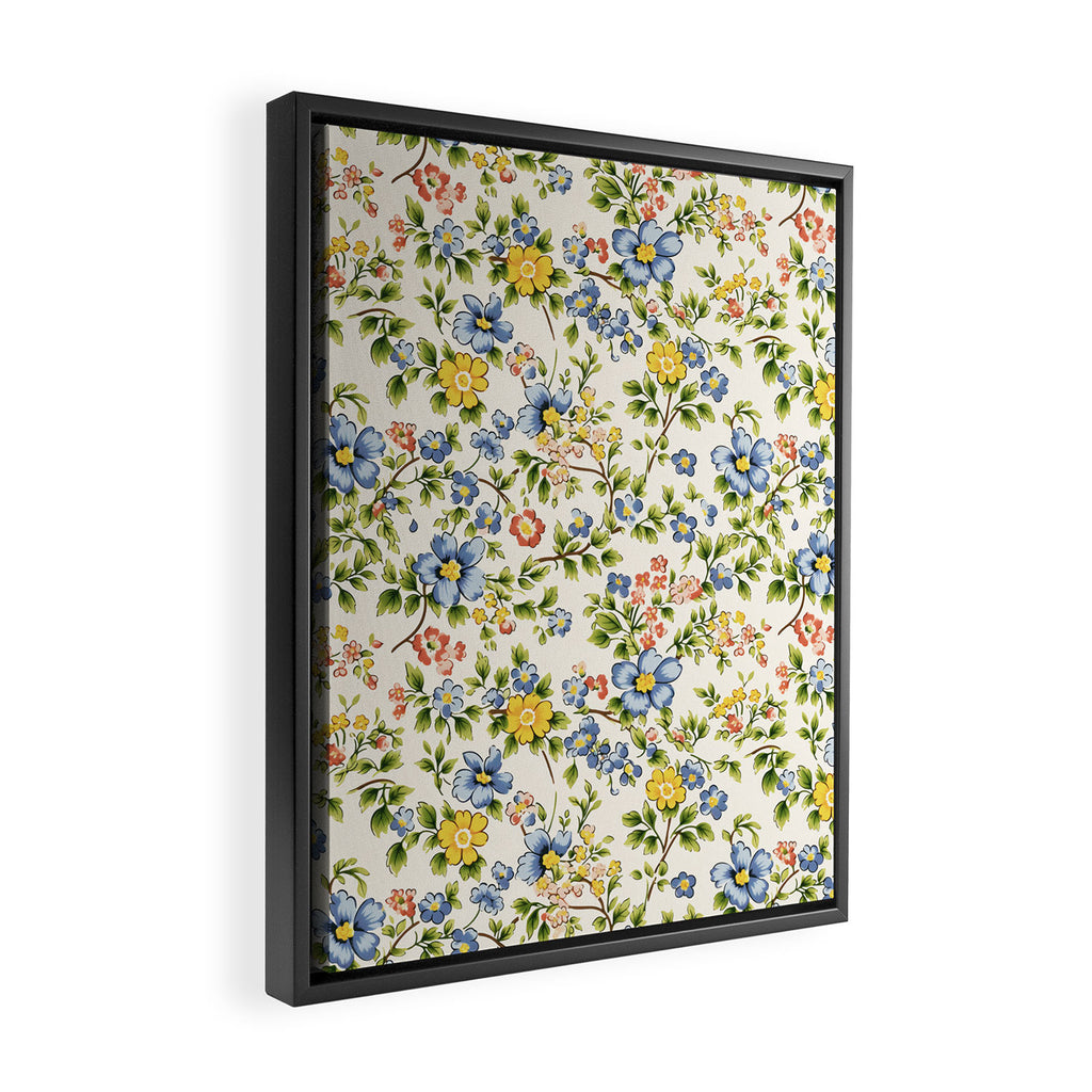 Cute Summer Floral Hand Painted Framed Canvas Print Gallery Image 2