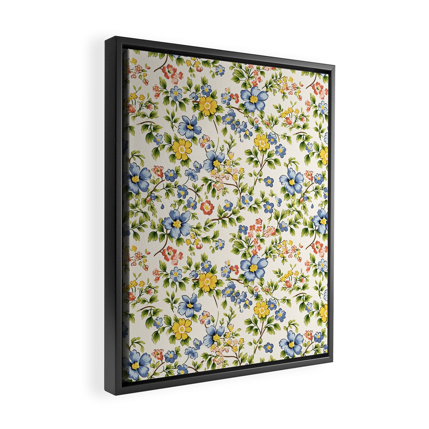 Cute Summer Floral Hand Painted Framed Canvas Print Gallery Image 2