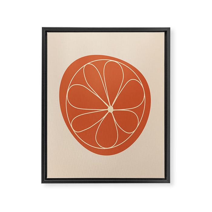 Daisy Line Abstract - Red Framed Canvas Print Gallery Image 1