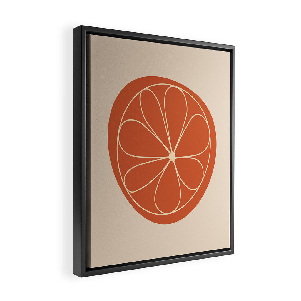 Daisy Line Abstract - Red Framed Canvas Print Gallery Image 2