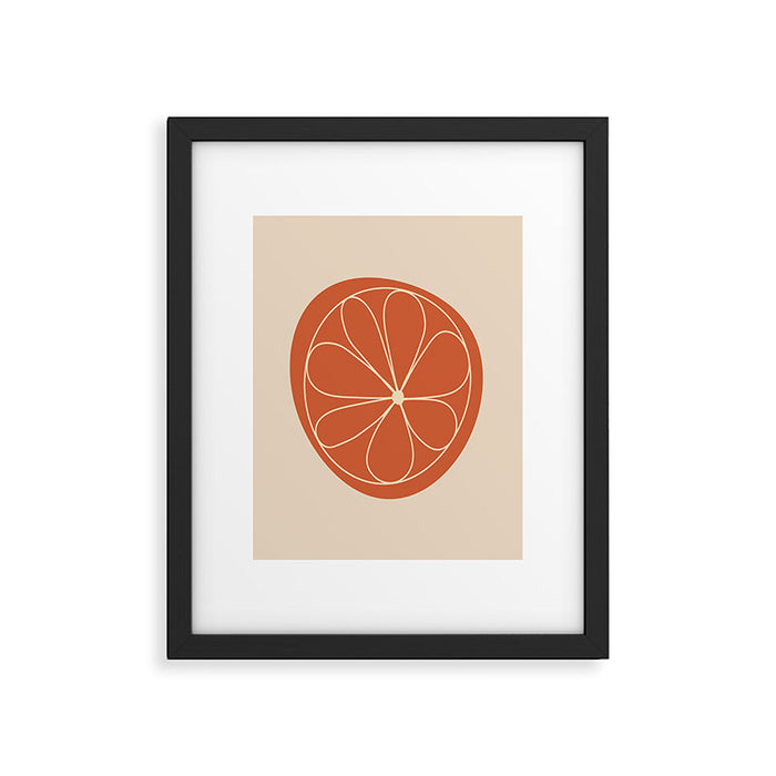 Daisy Line Abstract - Red Framed Art Print Gallery Image 1
