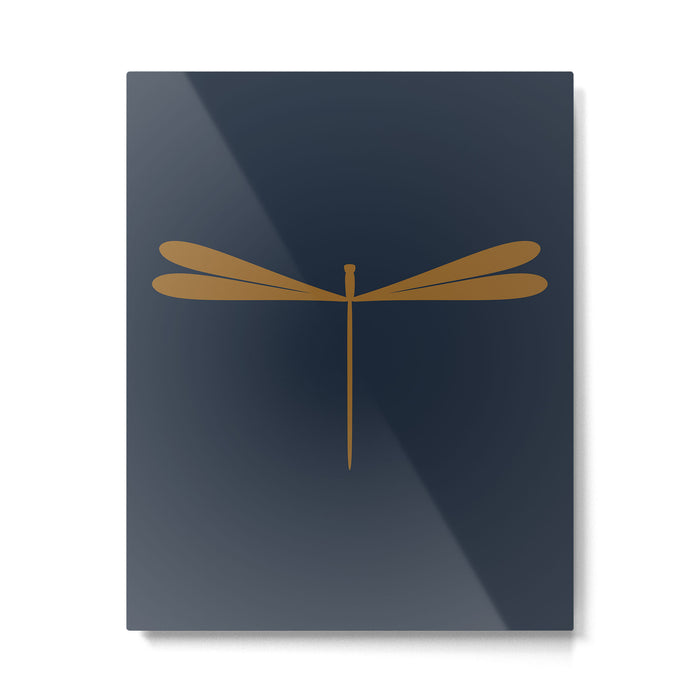 Dragonfly Pattern II Dark Blue Metal Print Gallery Image 1