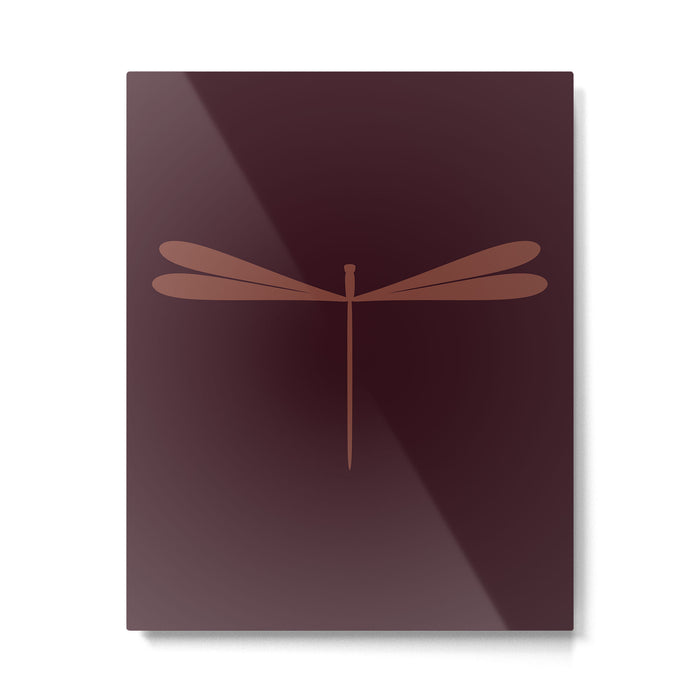 Dragonfly Pattern III Dark Red Metal Print Gallery Image 1