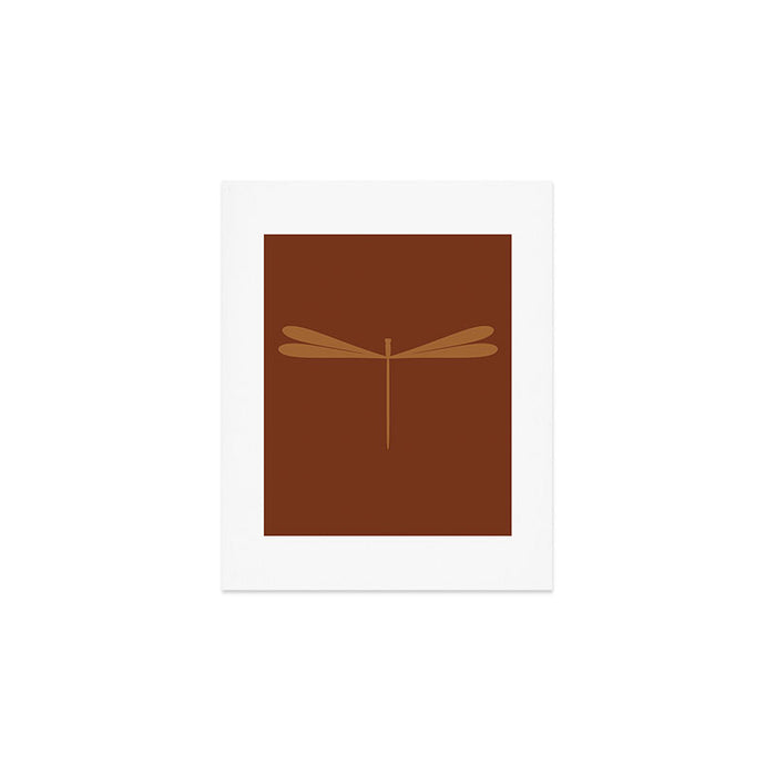 Dragonfly Pattern IV Brick Red Art Print Gallery Image 1
